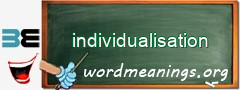 WordMeaning blackboard for individualisation